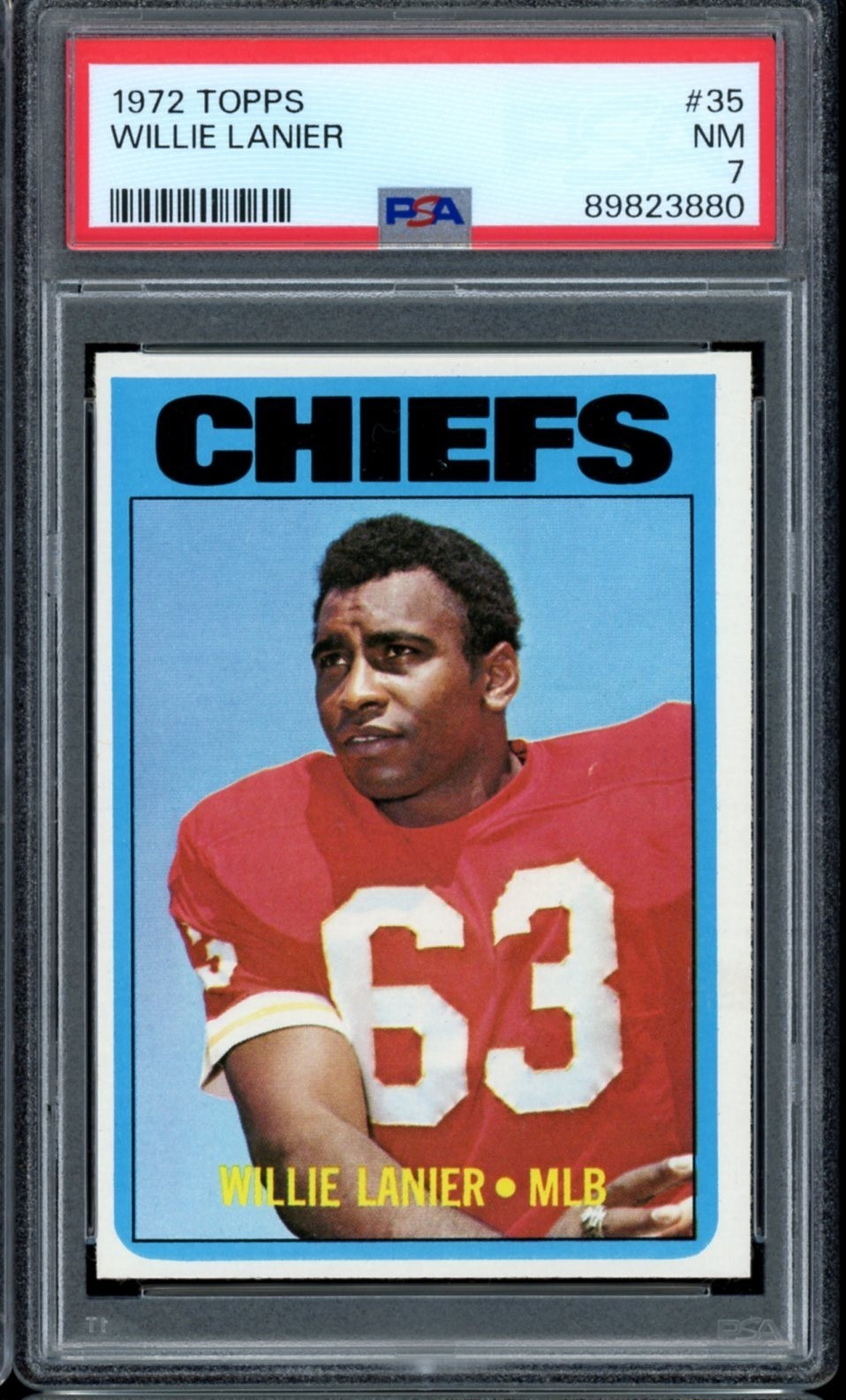 1972 Topps Football #35 Willie Lanier PSA 7 *d2