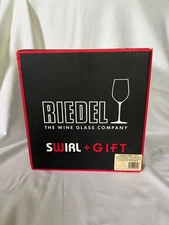 Riedel Crystal Swirl+Gift Set Decanter & 4 Red Wine Glasses Open Box