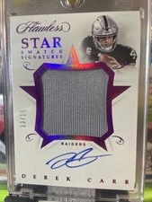 2018 Panini Flawless - Star Swatch Signatures Derek Carr #SW-DC Ruby /15 (AU,...