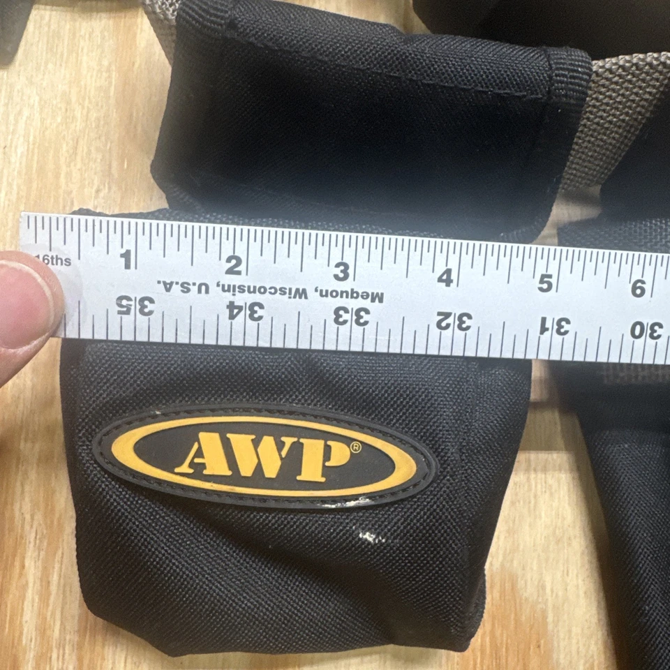AWP Carpenter Tool Rig | Padded Adjustable Tool Belt 51” w/ Pouches Black - Image 3 of 4