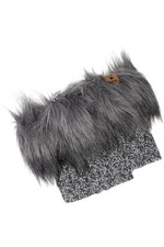 BEARPAW Women's Textured Knit Boot Topper with Faux Fur Castlerock