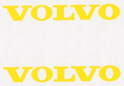 2 New  VOLVO   4''Yellow Decals Stickers  Windows Truck Car  Show Decal Sticker