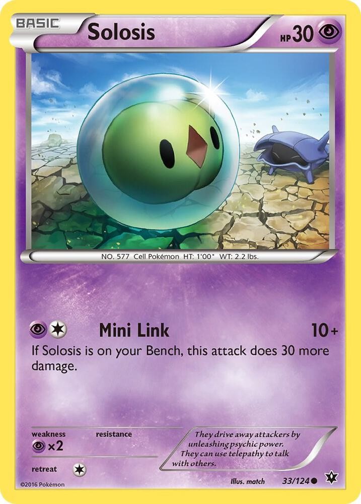 Solosis #33/124 Xy - Fates Collide Common Pokemon TCG MP