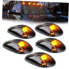 5 PCS Amber LED Cab Lights Smoked Cab Roof Running Top Marker Light Amber Light