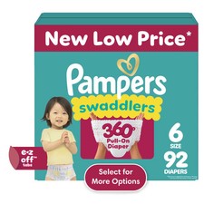 Free Shipping Pampers Swaddlers 360 Pull-On Diapers Size 6 92ct