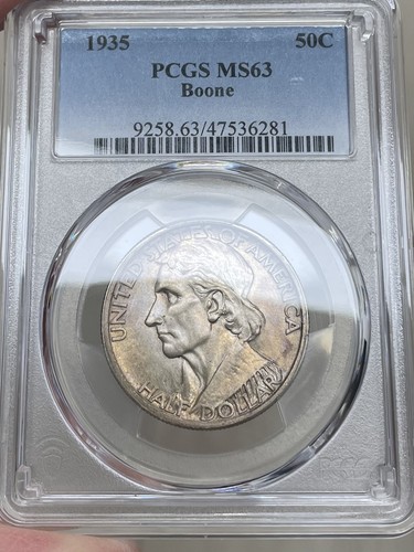 1935 Boone Commemorative Silver Half Dollar  PCGS MS63