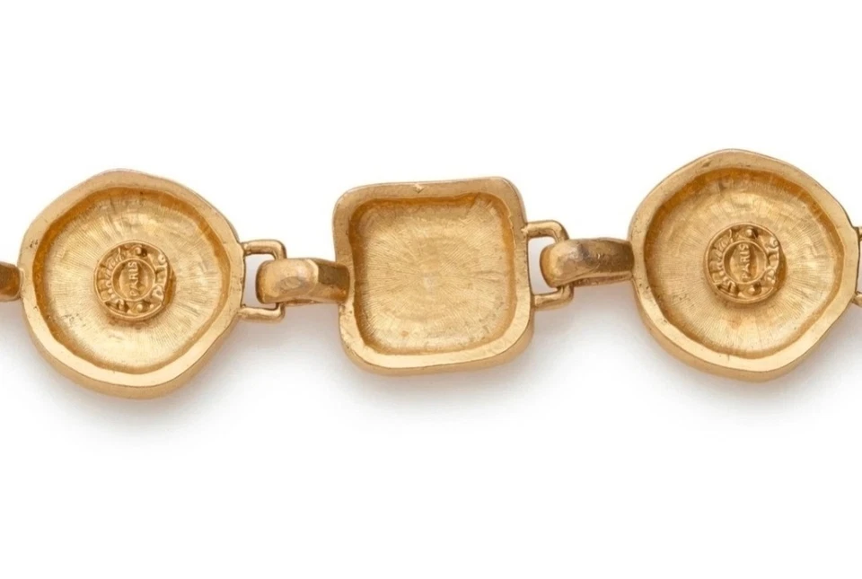 Bracelet vintage Paris doré motifs marins – étoiles de mer & coquillages - Photo 2/4