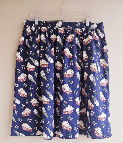 Modcloth Sweet Spot Pie & Ice Cream Cherry Print Skirt Pockets Plus Size 1X - Picture 3 of 10