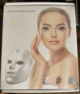 Red Light Therapy LED Rejuvenating Light Facial Beauty Mask 7 In 1 Colors - NEW