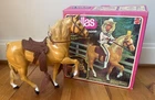 Vintage 1980 Dallas Barbie Doll's Horse w/ Saddle, Bridal & Original Box