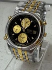 Vintage Seiko World Timer Alarm Watch 5T52-6B29 Two Tone Black Gold SEL074 IOB