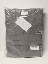 Lacoste Classic Pique Cotton Bath Robe- Meteorite Grey- One Size Fits Most