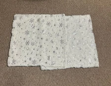 MIULEE Pack of 2 Luxury White Faux Fur Throw Pillow Cover  Silver Snowflakes