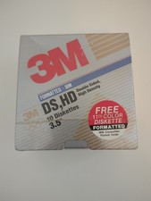 3M 3.25" Diskettes 10 PACK - IBM formatted Double Sided High Density New Sealed