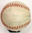 VTG 1970s Mickey Mantle Signed Rawlings Playmaker Baseball Photo Display