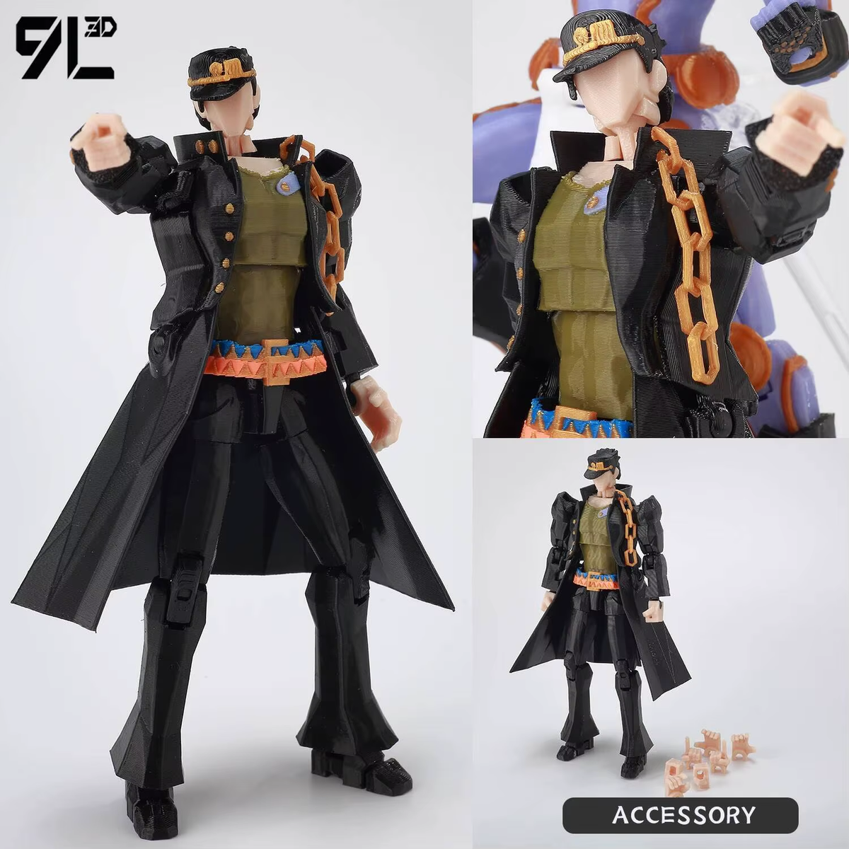 9L3D Lucky13 Jojo'S Jotaro Kujo Action Figure Dummy13 with Star