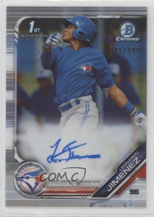 2019 Bowman Chrome Prospects Refractor 341/499 Leonardo Jimenez #CPA-LJ Auto uu6