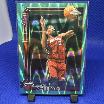 2025-26 Topps Chrome Bam Adebayo Aqua RayWave Refractor /199 #119 Miami Heat