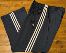 ADIDAS OPEN HEM TRICOT BRUSHED BACKING PANTS SWEATPANTS Men's Large L Navy Blue