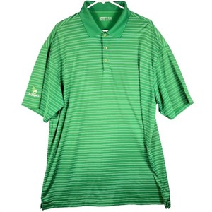 Nike Golf Polo Shirt Mens XXL Green Striped Fit Dry Blue Ridge CC Short Sleeve