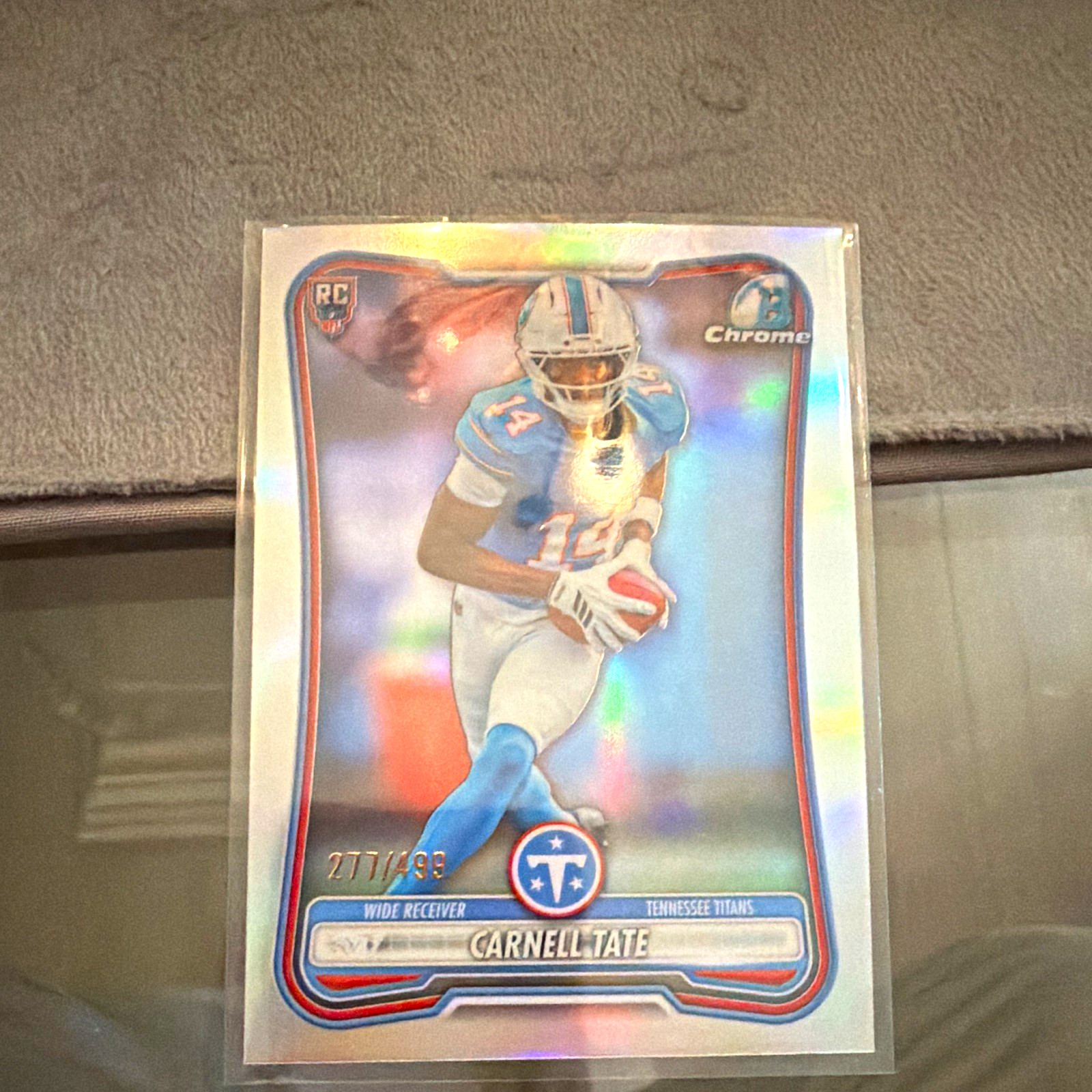 Topps Bowman Chrome 2026 Carnell Tate Rookie Refractor #BCV-118 277/499 Titans
