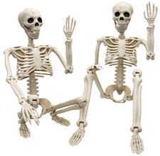 Halloween Skeleton Oversized Poseable Human Full Life Size Party Decor Prop 2PCS