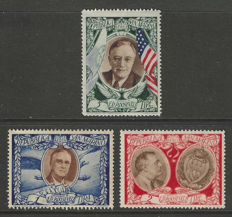 1947 SAN MARINO  short set Air Mail issues  mint*