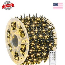 Outdoor Christmas String Lights, 1000 LED 328 FT Plug in Fairy Light with Rem...