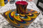 Vintage Murano Multicolored Enclosed Glass Vase