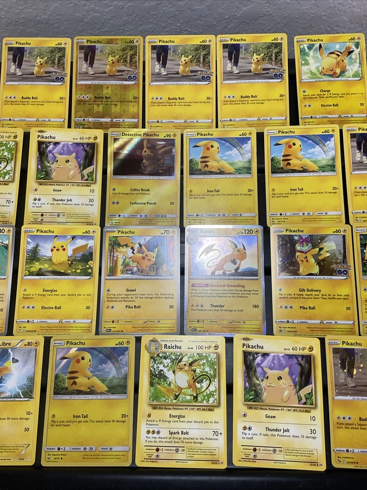 (30) LOTE DE TARJETAS DE PIKACHU DE COLECCIÓN HOLO Raichu Estampado Mejillas Rojas Sm227 Sm86 Foto 3 de 4