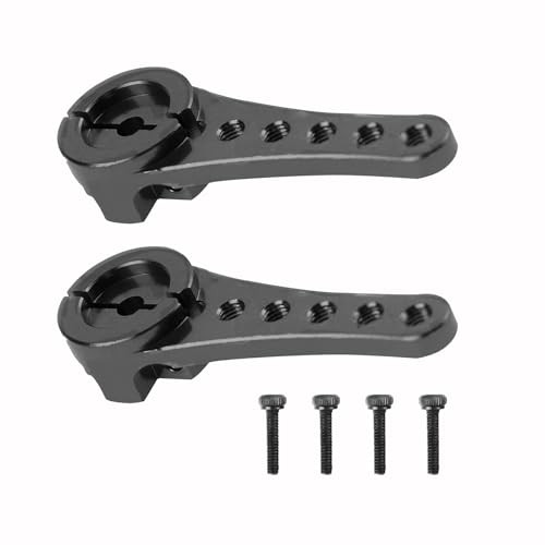 OTOTEC 2 brazos servo de dirección de extensión RC 25T, longitud total de 56 mm, compatible con aviones Balsa de 30-100 CC compatibles con Futaba, color negro