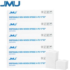 1000Pcs JMU Dental 4-Ply Non-Woven Sponges Non-Sterile Cotton Gauze 2"X2"