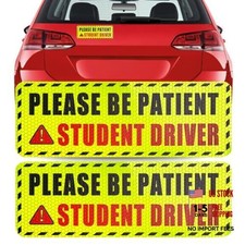 3 Pcs Student Driver Magnets For Car,Please Be Patient Student Driver 3.5" x 9"