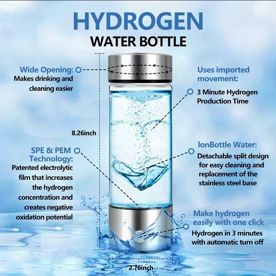 Hydrogen Rich Generator Water Bottle Alkaline Ionizer Anti-Oxidation Maker Cup - Image 4 of 4