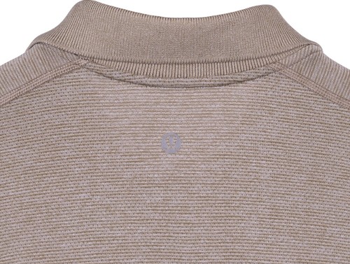 Camisa Polo Lululemon Verde Oliva Micro Rayas Elastizada Tejido Manga Corta L - Imagen 5 de 6
