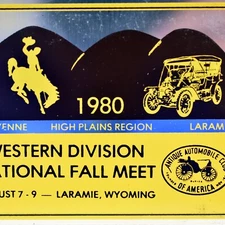 1980 Antique Auto Car Show Meet AACA Cheyenne Laramie High Plains Wyoming Plaque