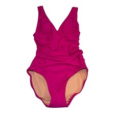 J.Crew Ruched One-Shoulder One Piece Swimsuit Hot Pink Lined Size 0