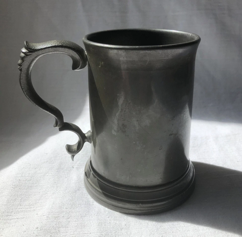 James Dixon & Sons Pewter Tankard ½ Pint Glass Bottom Truncated Cone - Image 2 of 4