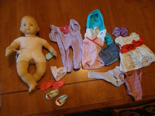 American Girl Bitty Baby Doll and Large OEM American Girl Clothing Lot