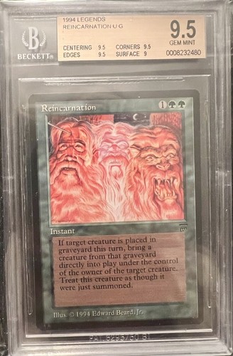 Reincarnation MTG 1994 Legends BGS 9.5 GEM MINT (9.5, 9.5, 9.5, 9) Magic WOTC