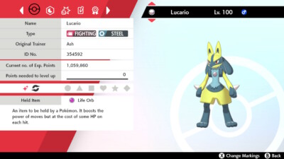 Pokemon Sword & Shield Lucario 6IV Best EVs & Nature  Shiny  & Non Shiny Home