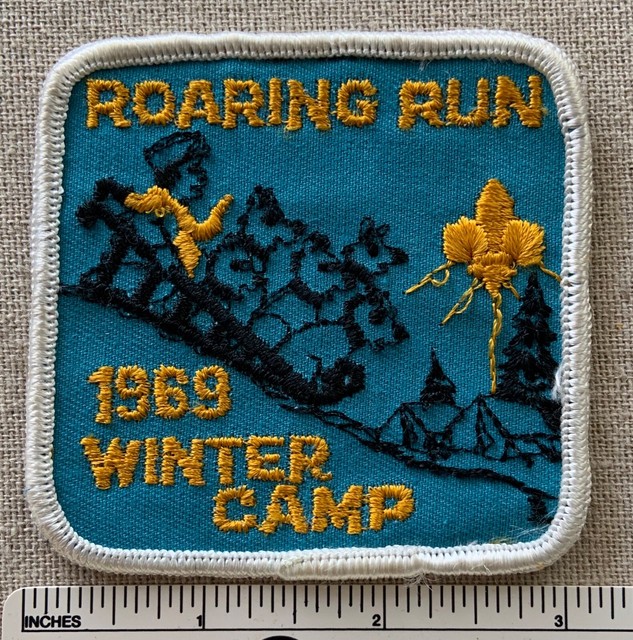 Vintage 1969 ROARING RUN Boy Scout Winter Camp PATCH Admiral Perry