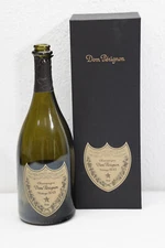 empty genuine 2013 DOM PERIGNON champagne brut BOTTLE and padded lined BOX case