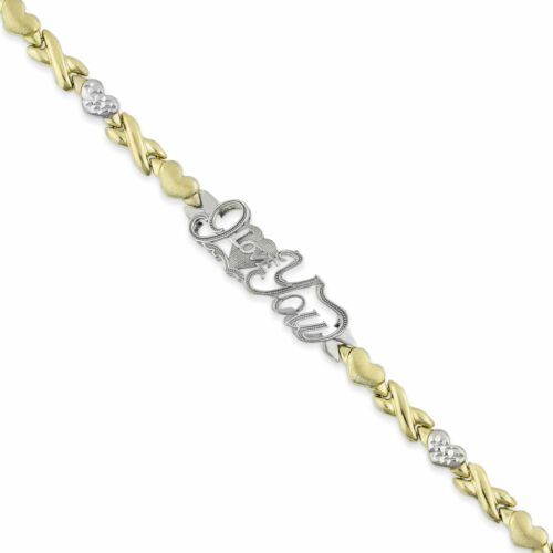 LOVE Hearts and Kisses Stampato Necklace Bonded 1/10th 10k Yellow Gold - Picture 3 of 5