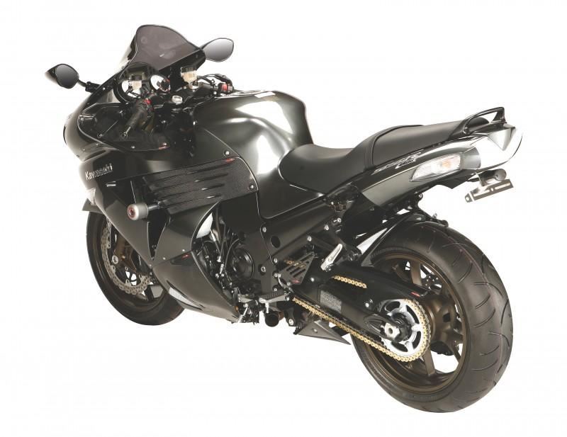 Kawasaki ZZR1400 & ZX-14R 06-2011 Gloss Black & Silver Mesh Rear