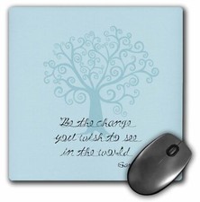 3dRose Be the Change You Wish to See Tree Gandhi quote MousePad