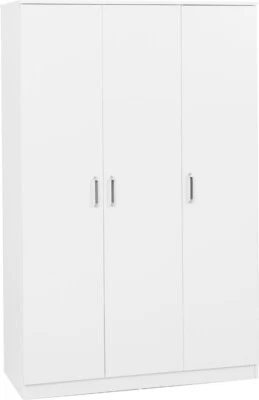 SECONIQUE DAKOTA WHITE 3 DOOR WARDROBE