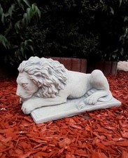 Steinfigur Löwe Skulptur Steinguss Gartenfigur Gartendekoration Torwächter 