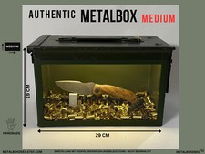 MetalBOX Vitrine MEDIUM - LED Ready - Munitionskiste Messer Deko Metallbox