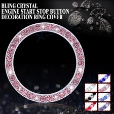 Bling Diamante Auto Pulsador para Arrancar Botón Cubierta Anillo Accesorios para Niñas Mujeres